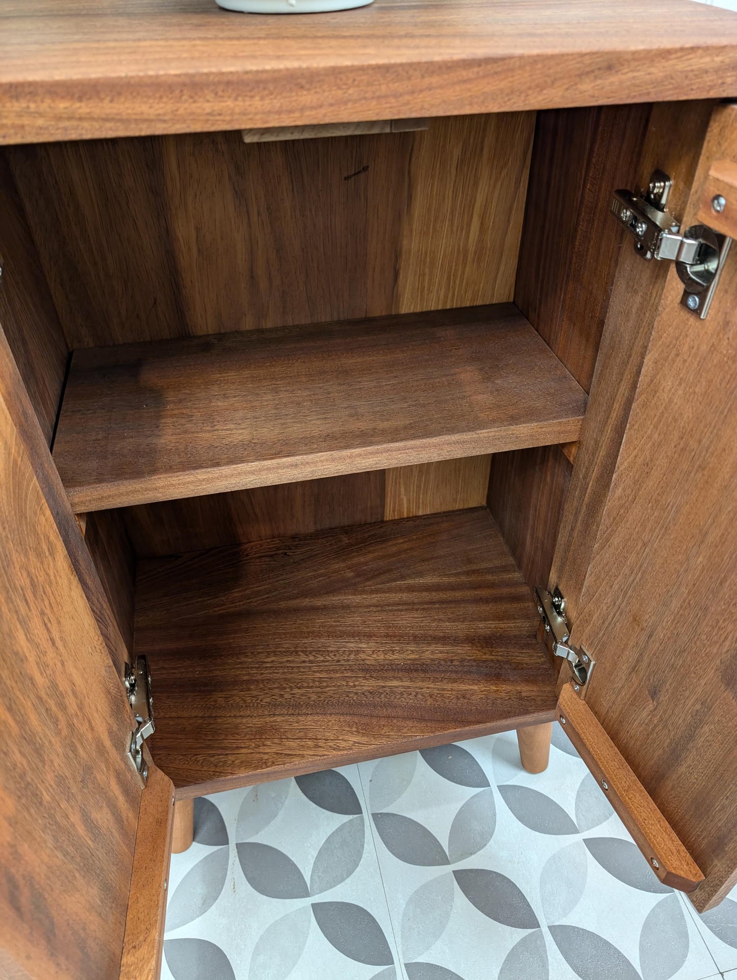 THE BRAMPTON / A Handmade Solid Sapele Wood Bathroom Vanity Unit With Tapered Legs