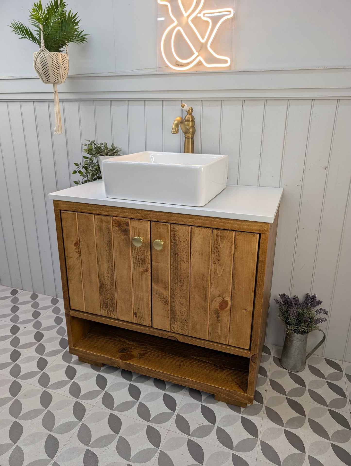 Quartz Vanity Unit Countertop in Pure White