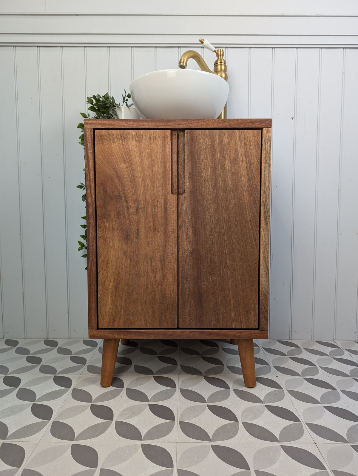 THE BRAMPTON / A Handmade Solid Hardwood Bathroom Vanity Unit With Tapered Legs
