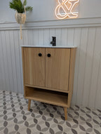 THE BURLINGTON / A Handmade Solid Oak Bathroom Vanity Unit with Inset Ceramic Basin