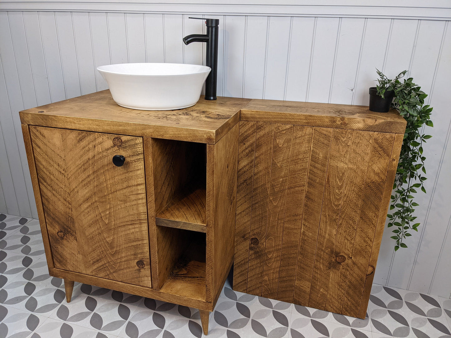 THE VANCOUVER / A Handmade Solid Wood Bathroom Combination Vanity Cistern Housing.