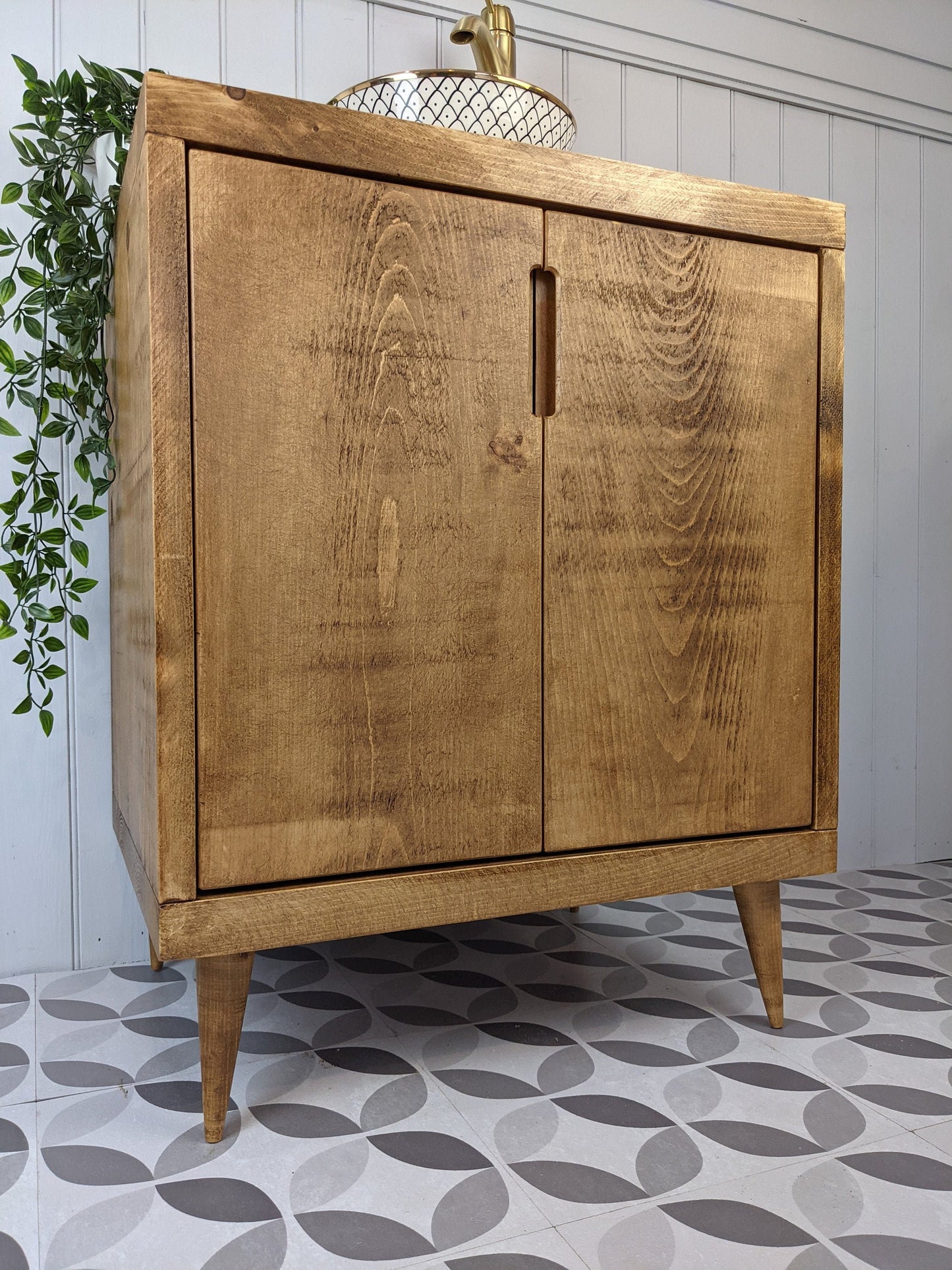 THE OTTAWA / A Handmade Solid Wood Bathroom Vanity Unit With Tapered Legs