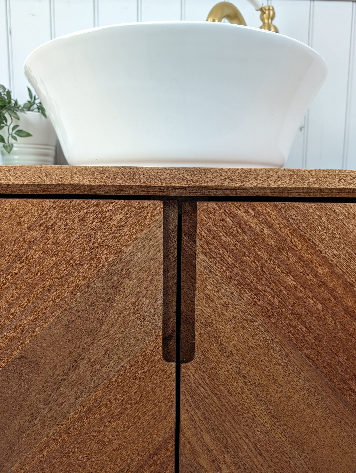 THE ABBOTSFORD  / A Handmade Solid Hardwood Bathroom Vanity Unit In The Mid Century Modern Style.