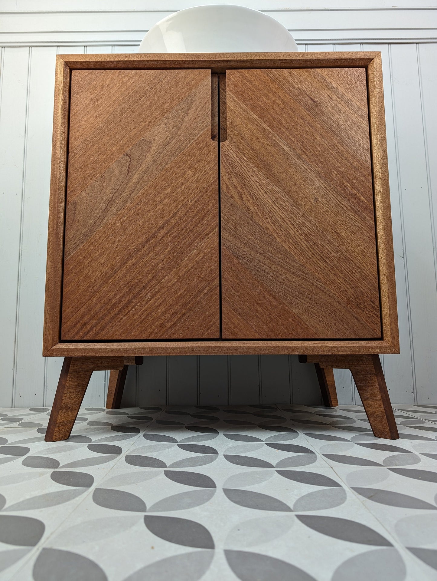 THE ABBOTSFORD  / A Handmade Solid Hardwood Bathroom Vanity Unit In The Mid Century Modern Style.