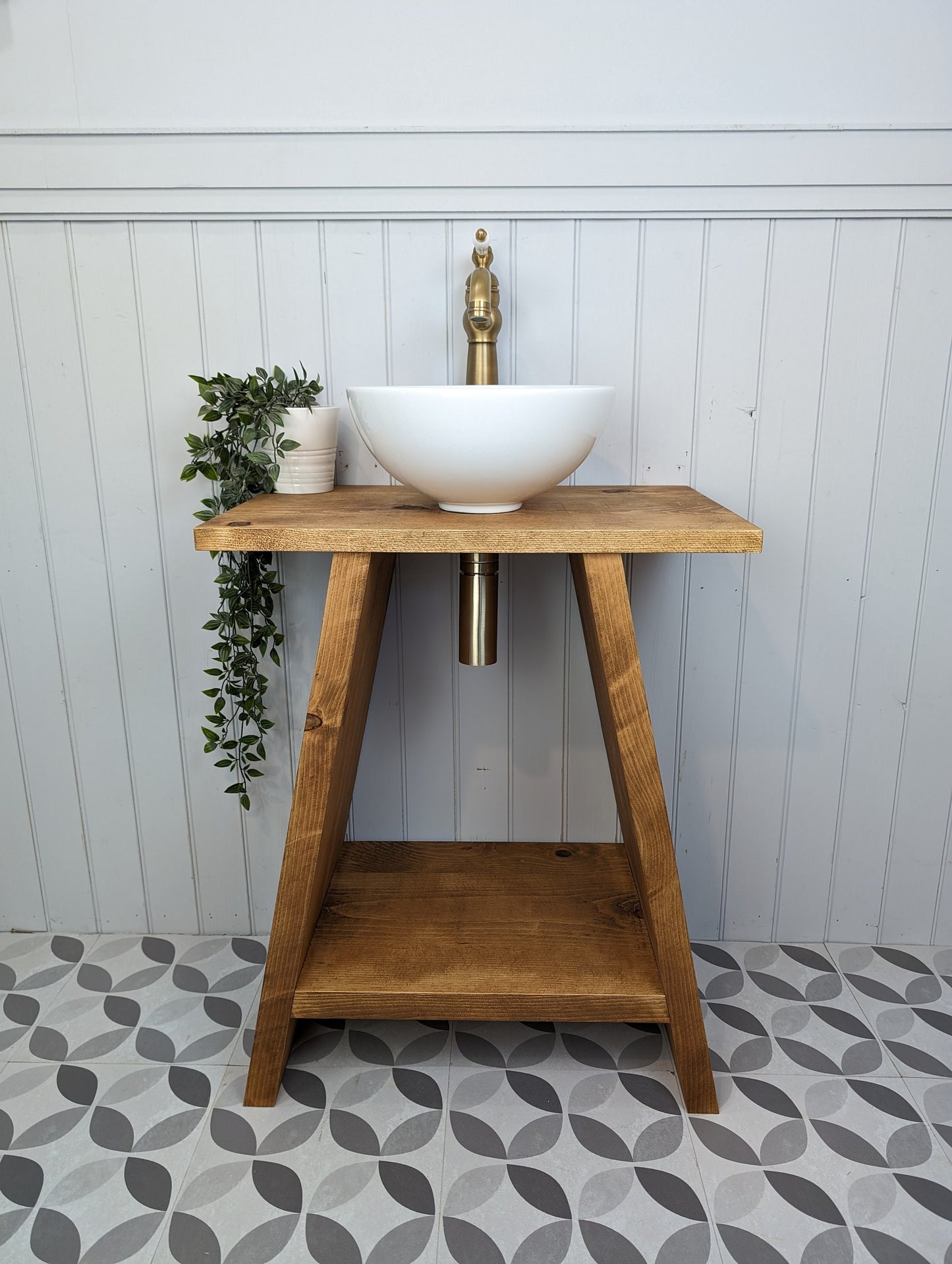 THE EDMONTON / A Handmade Solid Wood Bathroom Vanity Washstand