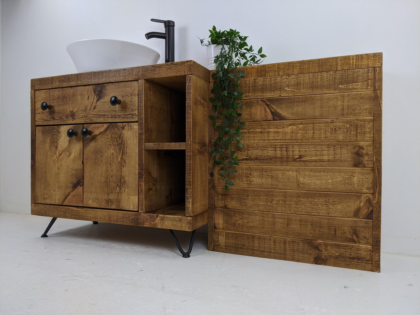 THE VANCOUVER / A Handmade Solid Wood Bathroom Combination Vanity Cistern Housing.