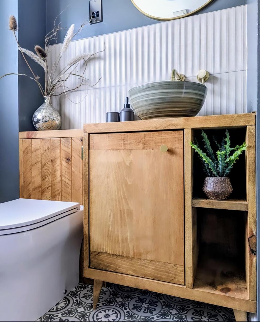 THE VANCOUVER / A Handmade Solid Wood Bathroom Combination Vanity Cistern Housing.