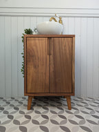 THE BRAMPTON / A Handmade Solid Sapele Wood Bathroom Vanity Unit With Tapered Legs