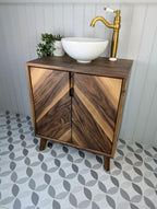 THE ABBOTSFORD  / A Handmade Solid Walnut Bathroom Vanity Unit In The Mid Century Modern Style.