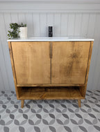 THE WILLISTON / A Handmade Solid Wood Bathroom Vanity Unit with Inset Ceramic Basin