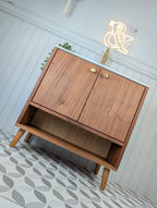 THE BURLINGTON / A Handmade Solid Hardwood Bathroom Vanity Unit with Inset Ceramic Basin