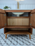 THE BURLINGTON / A Handmade Solid Hardwood Bathroom Vanity Unit with Inset Ceramic Basin