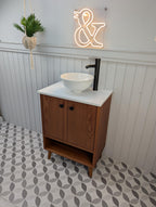 THE INGLEWOOD / A Handmade Solid Hardwood Bathroom Vanity Unit with Solid Quartz Countertop