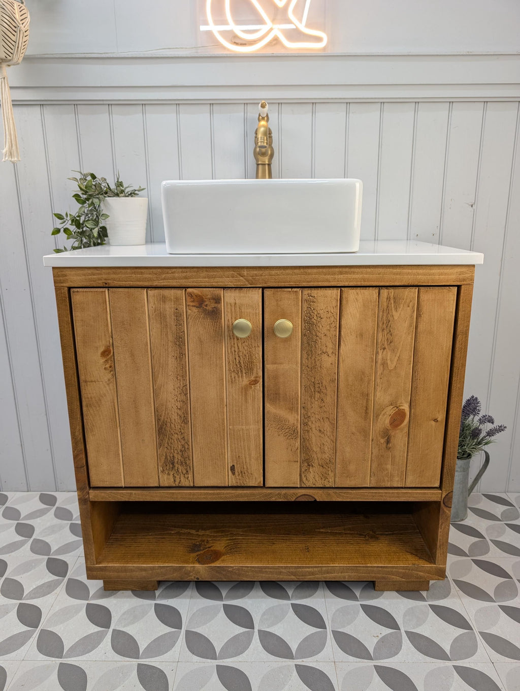 Quartz Vanity Unit Countertop in Pure White