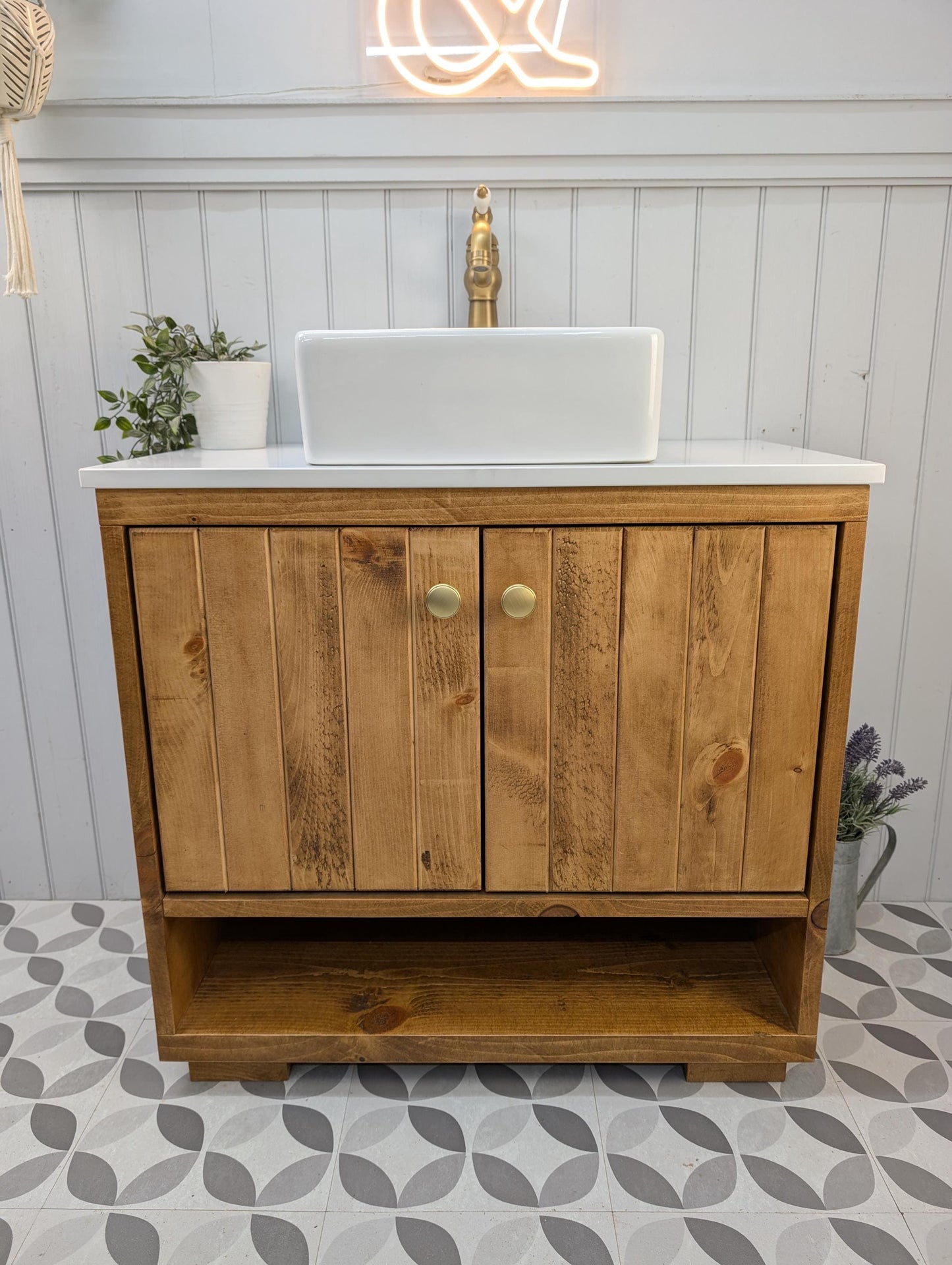 Quartz Vanity Unit Countertop in Pure White