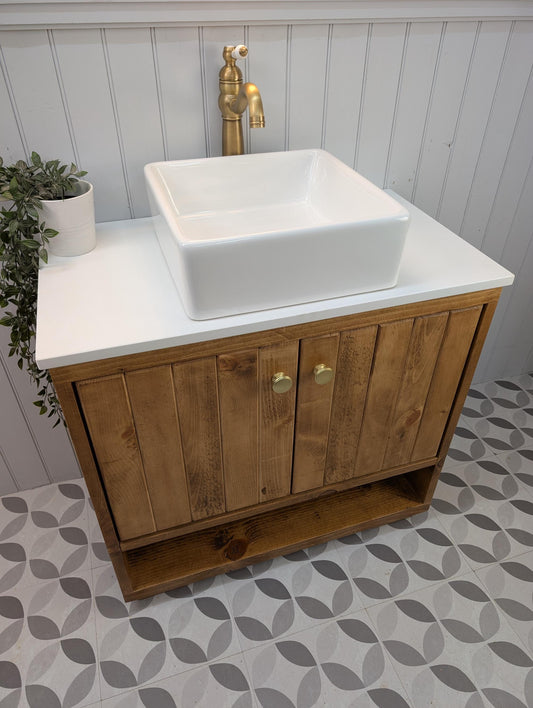 Quartz Vanity Unit Countertop in Pure White