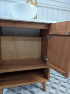 THE INGLEWOOD / A Handmade Solid Hardwood Bathroom Vanity Unit with Solid Quartz Countertop
