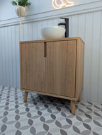 THE BRAMPTON / A Handmade Solid Oak Bathroom Vanity Unit With Tapered Legs